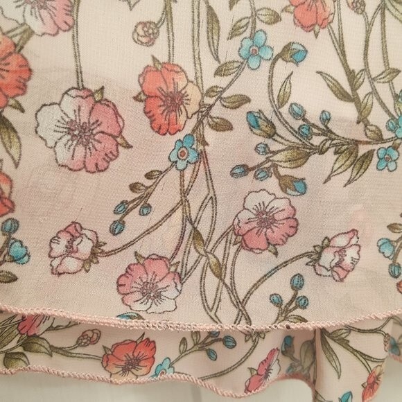 Miss Majesty Pink Floral Hi Lo Tank Dress Sheer Layers - Picture 6 of 6